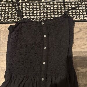 Black Smocked Women's Top